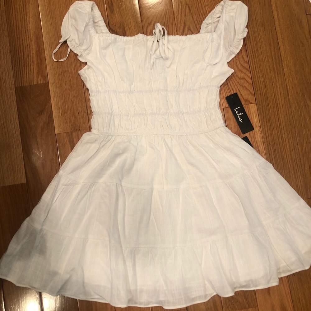 White Cap Sleeve Dress